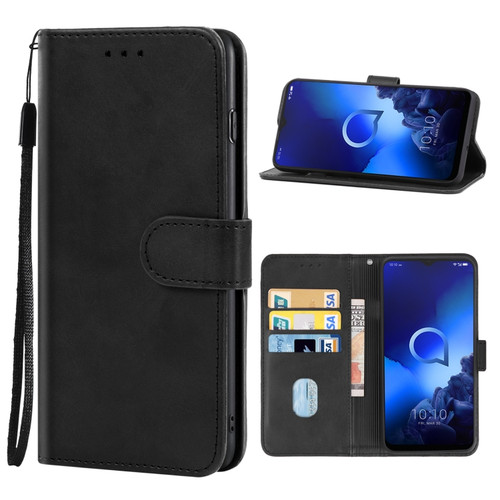 Leather Phone Case Alcatel 3x 2019 - Black