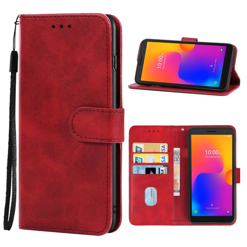 Alcatel 1B 2022 Leather Phone Case - Red