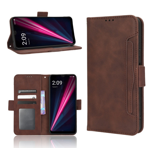 T-Mobile Revvl 6 5G Skin Feel Calf Texture Card Slots Leather Phone Case - Brown