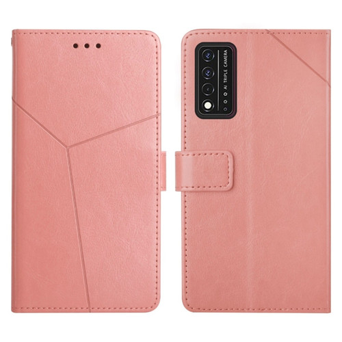 T-Mobile Revvl V+ 5G Y Stitching Horizontal Flip Leather Phone Case - Rose Gold