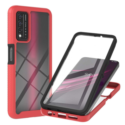 T-Mobile REVVL V+ 5G Starry Sky Solid Color Series Shockproof PC + TPU Protective Case with PET Film - Red