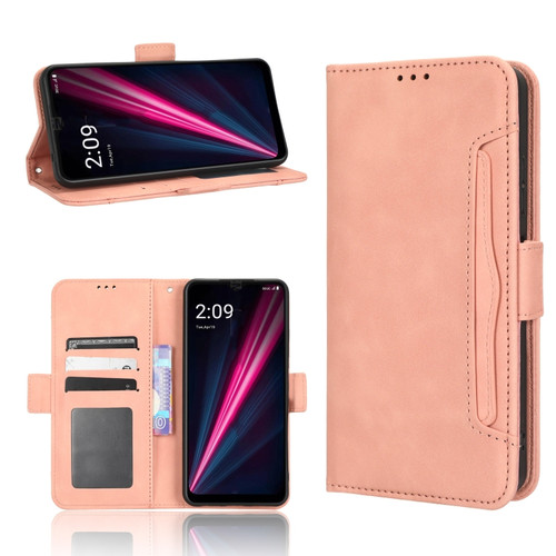 T-Mobile Revvl 6 5G Skin Feel Calf Texture Card Slots Leather Phone Case - Pink