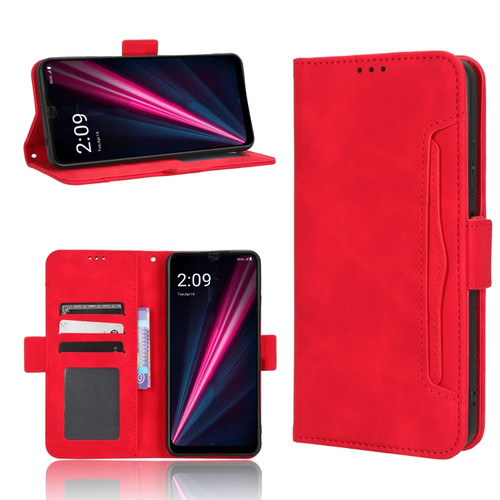 T-Mobile Revvl 6 5G Skin Feel Calf Texture Card Slots Leather Phone Case - Red