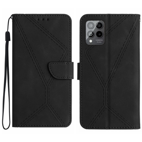 T-Mobile T Phone Pro 5G Stitching Embossed Leather Phone Case - Black