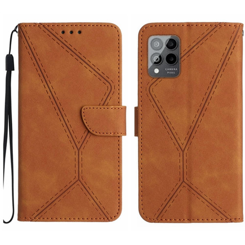 T-Mobile T Phone Pro 5G Stitching Embossed Leather Phone Case - Brown