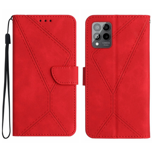 T-Mobile T Phone Pro 5G Stitching Embossed Leather Phone Case - Red