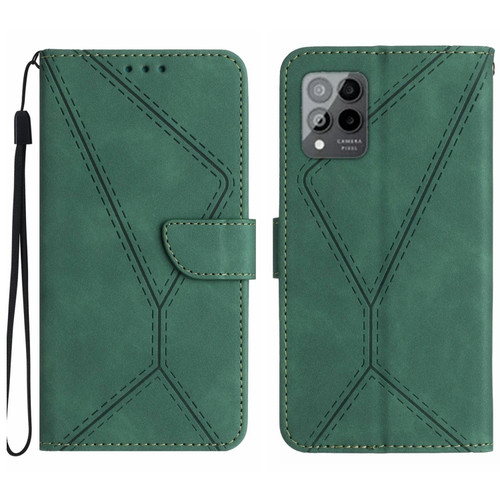 T-Mobile T Phone Pro 5G Stitching Embossed Leather Phone Case - Green