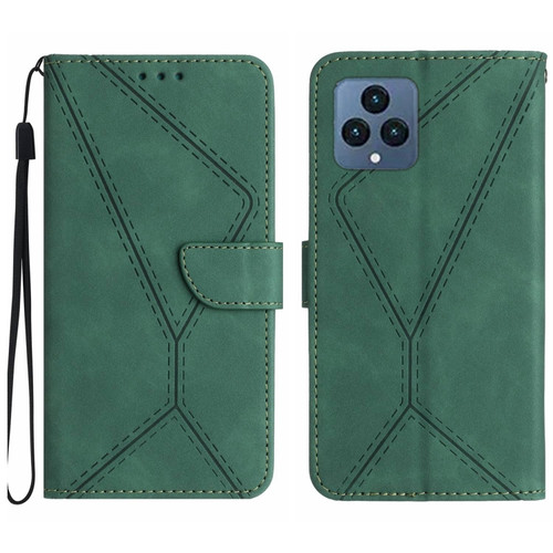 T-Mobile T Phone 5G Stitching Embossed Leather Phone Case - Green