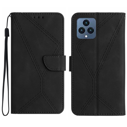 T-Mobile T Phone 5G Stitching Embossed Leather Phone Case - Black