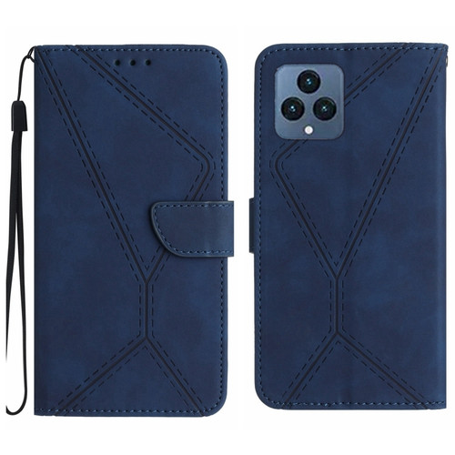 T-Mobile T Phone 5G Stitching Embossed Leather Phone Case - Blue