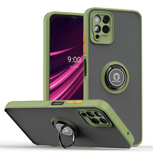 T-Mobile REVVL 6 Pro 5G Q Shadow 1 Series TPU + PC Phone Case with Ring - Green