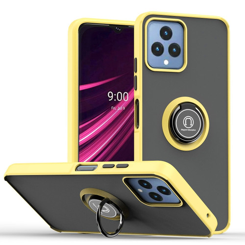 T-Mobile REVVL 6 5G Q Shadow 1 Series TPU + PC Phone Case with Ring - Yellow