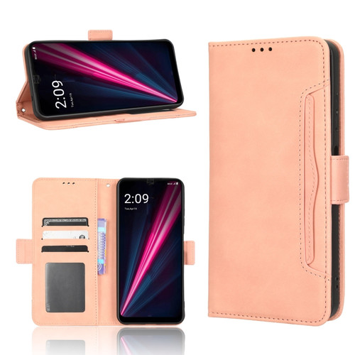 T-Mobile REVVL 6 Pro 5G Skin Feel Calf Texture Card Slots Leather Phone Case - Pink