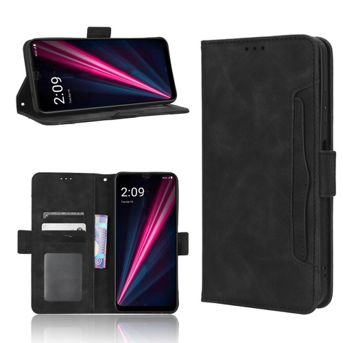 T-Mobile REVVL 6 Pro 5G Skin Feel Calf Texture Card Slots Leather Phone Case - Black
