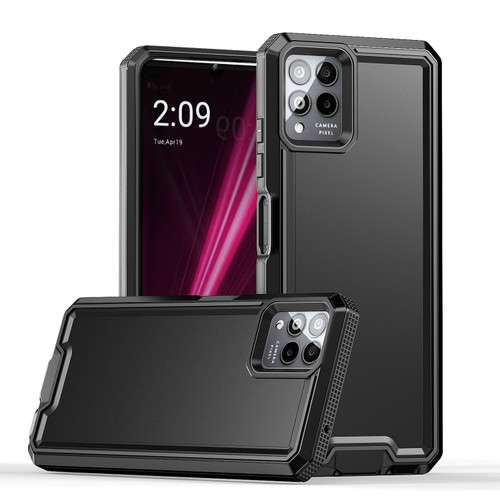 T-Mobile Revvl 6 Pro 5G Armour Two-color TPU + PC Phone Case - Black