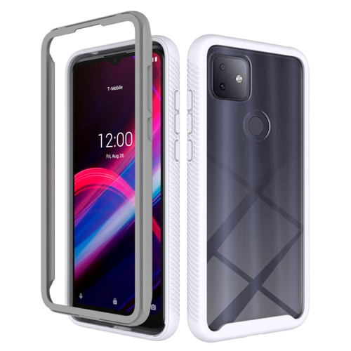 T-Mobile REVVL 4+ Starry Sky Solid Color Series Shockproof PC + TPU Protective Case - White