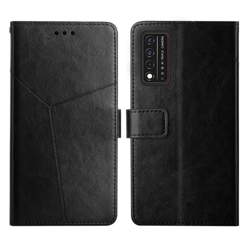 T-Mobile Revvl V+ 5G Y Stitching Horizontal Flip Leather Phone Case - Black