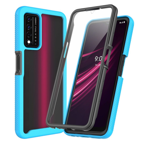 T-Mobile REVVL V+ 5G Starry Sky Solid Color Series Shockproof PC + TPU Protective Case with PET Film  - Sky Blue