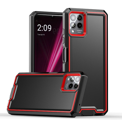 T-Mobile Revvl 6 Pro 5G Armour Two-color TPU + PC Phone Case - Black+Red