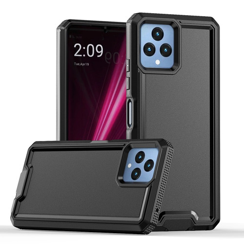 T-Mobile Revvl 6 5G Armour Two-color TPU + PC Phone Case - Black