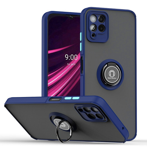 T-Mobile REVVL 6 Pro 5G Q Shadow 1 Series TPU + PC Phone Case with Ring - Royal Blue