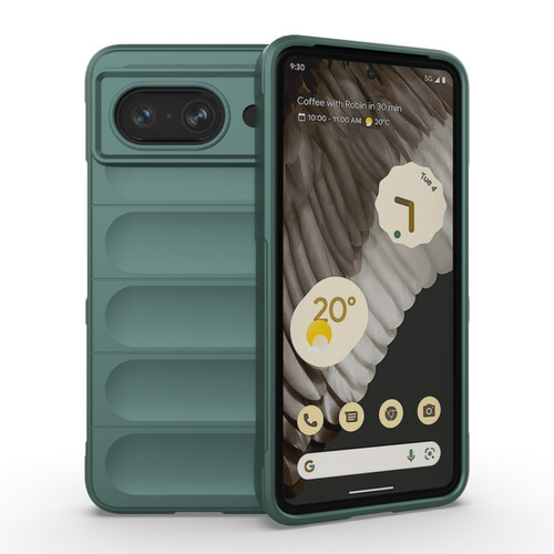 Google Pixel 8 5G Magic Shield TPU + Flannel Phone Case - Dark Green