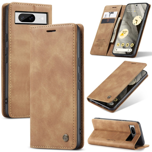 Google Pixel 8 CaseMe 013 Multifunctional Horizontal Flip Leather Phone Case - Brown