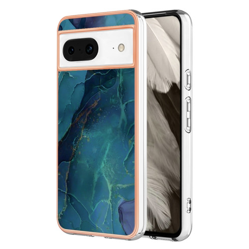 Google Pixel 8 Electroplating Marble Dual-side IMD Phone Case - Green 017