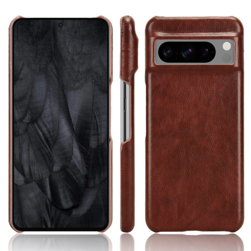 Google Pixel 8 Litchi Texture Back Cover Phone Case - Brown