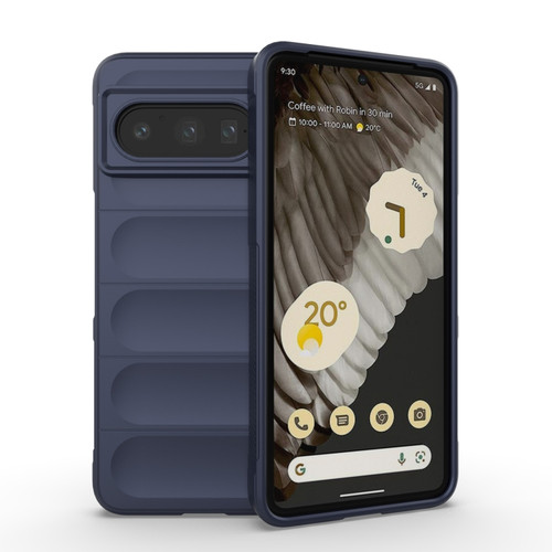 Google Pixel 8 Pro 5G Magic Shield TPU + Flannel Phone Case - Dark Blue