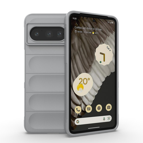 Google Pixel 8 Pro 5G Magic Shield TPU + Flannel Phone Case - Grey