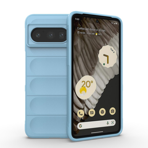 Google Pixel 8 Pro 5G Magic Shield TPU + Flannel Phone Case - Light Blue