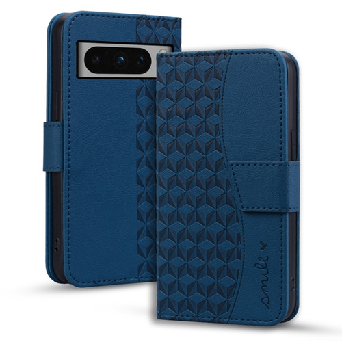 Google Pixel 8 Pro Business Diamond Buckle Leather Phone Case with Lanyard - Royal Blue