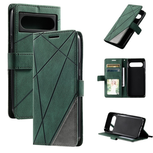 Google Pixel 8 Pro Skin Feel Splicing Leather Phone Case - Green