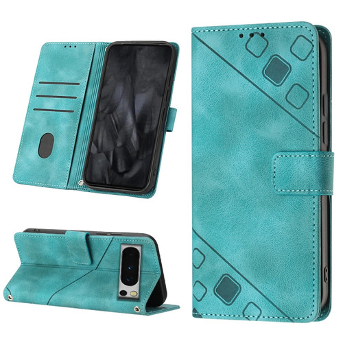 Google Pixel 8 Pro Skin-feel Embossed Leather Phone Case - Green