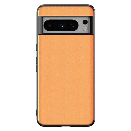 Google Pixel 8 Pro Ultra-thin Plain Skin Leather Phone Case - Orange
