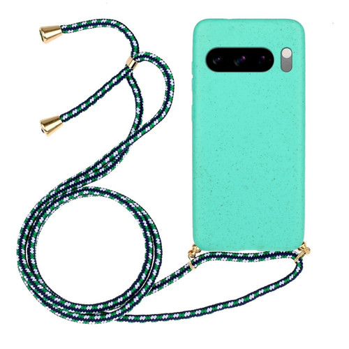 Google Pixel 8 Pro Wheat Straw Material + TPU Protective Case with Lanyard - Green