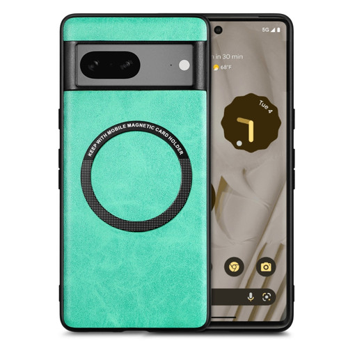 Google Pixel 8 Solid Color Leather Skin Back Cover Phone Case - Green