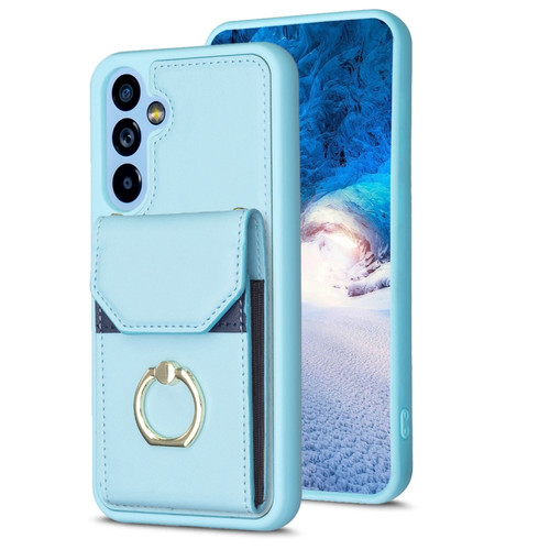 Samsung Galaxy A54 5G BF29 Organ Card Bag Ring Holder Phone Case - Blue