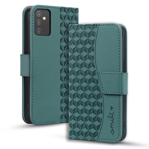 Samsung Galaxy A54 5G Business Diamond Buckle Leather Phone Case with Lanyard - Green