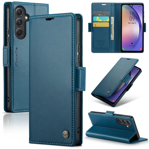 Samsung Galaxy A54 5G CaseMe 023 Butterfly Buckle Litchi Texture RFID Anti-theft Leather Phone Case - Blue