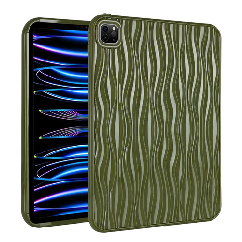iPad Pro 11.0 2022 / 2021 / 2020 Jelly Color Water Ripple TPU Tablet Case - Dark Green