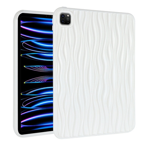 iPad Pro 11.0 2022 / 2021 / 2020 Jelly Color Water Ripple TPU Tablet Case - White