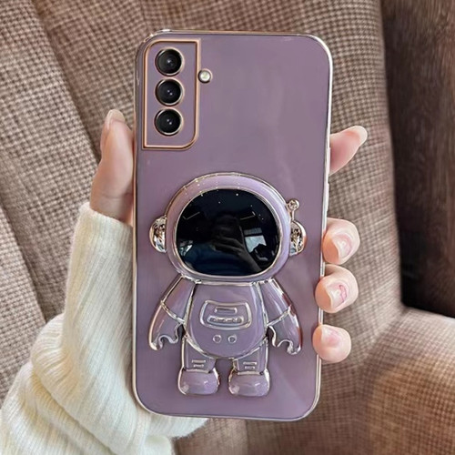 Samsung Galaxy S23 FE 5G Electroplating Astronaut Holder Phone Case - Purple