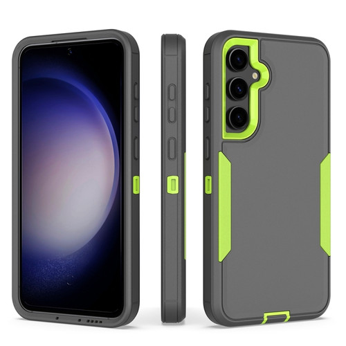 Samsung Galaxy S23 FE 5G 2 in 1 Magnetic PC + TPU Phone Case - Gray+Fluorescent Green