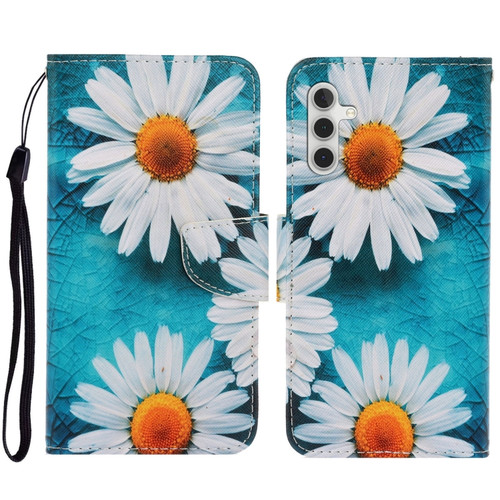 Samsung Galaxy S23 FE 5G 3D Colored Drawing Flip Leather Phone Case - Daisy