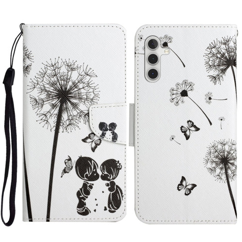 Samsung Galaxy S23 FE 5G 3D Colored Drawing Flip Leather Phone Case - Dandelions