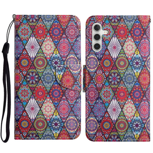 Samsung Galaxy S23 FE 5G 3D Colored Drawing Flip Leather Phone Case - Kaleidoscope