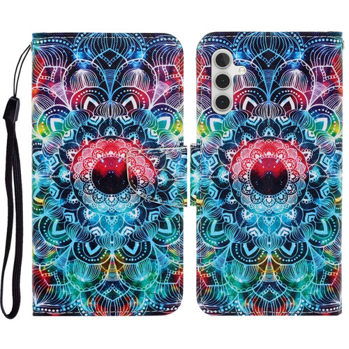 Samsung Galaxy S23 FE 5G 3D Colored Drawing Flip Leather Phone Case - Mandala
