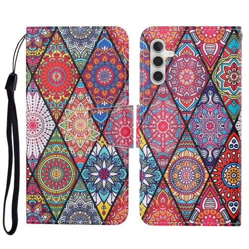 Samsung Galaxy S23 FE 5G 3D Colored Drawing Flip Leather Phone Case - Rhombus Totem